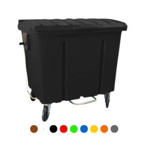Container de Lixo para Refeitório de 1000 litros com pedal para descarte eficiente.