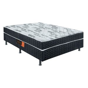 Cama box conjugada para atacado com colchão integrado e revestimento em poliéster para moradias familiares.