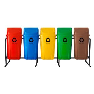 Conjunto de lixeiras para coleta seletiva com 5 unidades de 60L para empresas B2B