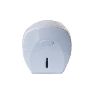 Dispenser de papel higiênico de parede branco para banheiros corporativos