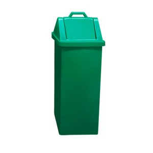 Lixeira basculante para 100 litros empresas em polímero resistente com tampa vai e vem.