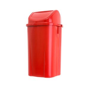 Lixeira basculante de 60 litros para empresas, ideal para coleta seletiva em ambientes corporativos e canteiros de obras.