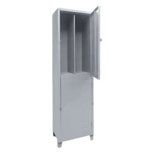 Roupeiro de aço 2 portas insalubre nr 24 com divisão vertical interna para roupa suja e limpa