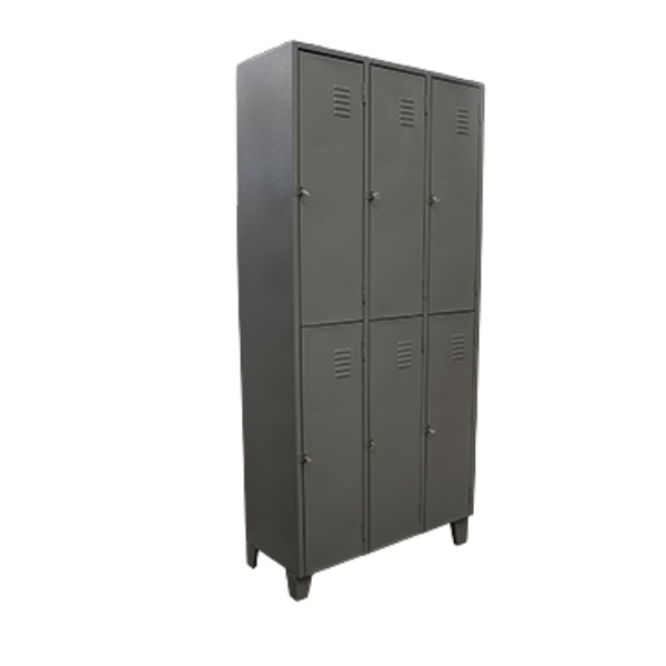 Roupeiro de aço 6 portas para vestiário para organização e segurança