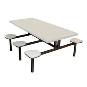 Mesa de refeitório com bancos acoplados para 6 lugares para empresas e indústrias.