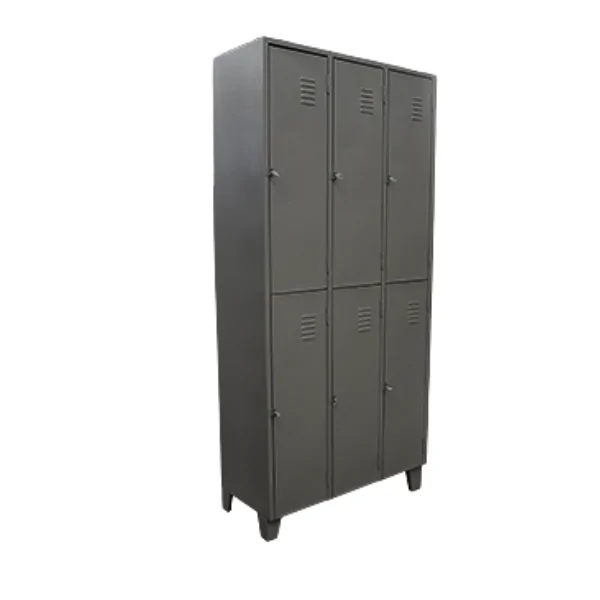 Roupeiro de aço 6 portas para vestiário para organização e segurança
